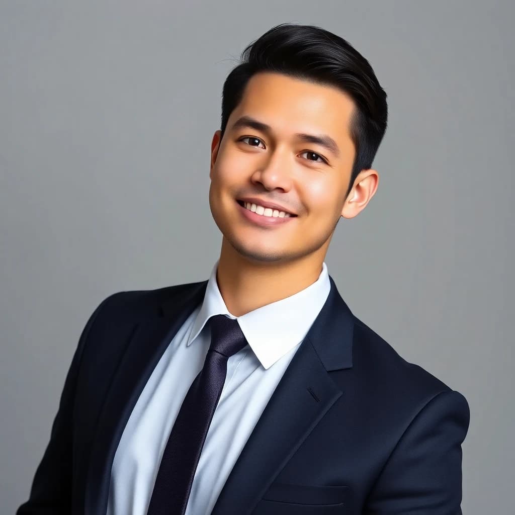 AI generated corporate headshot with studio lighting - SelfAI photo studio